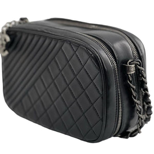 Small Coco Boy Camera Bag Lambskin Black RHW