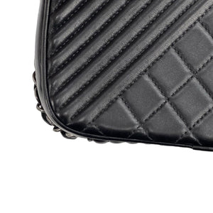 Small Coco Boy Camera Bag Lambskin Black RHW