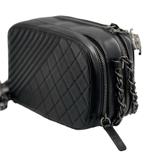 Small Coco Boy Camera Bag Lambskin Black RHW
