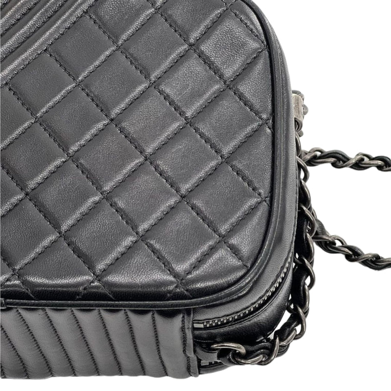 Chanel Coco Boy Camera Bag Quilted Leather Small Red