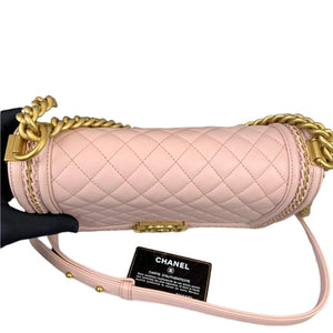 Old Medium Boy Bag Lambskin Pink GHW