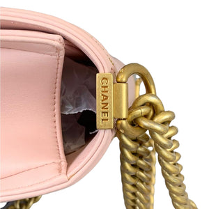 Old Medium Boy Bag Lambskin Pink GHW