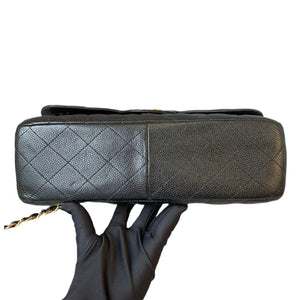 Jumbo Classic Double Flap Caviar Black GHW