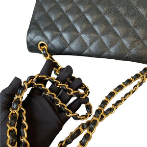 Jumbo Classic Double Flap Caviar Black GHW