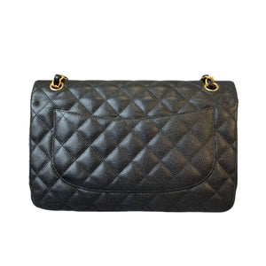 Jumbo Classic Double Flap Caviar Black GHW