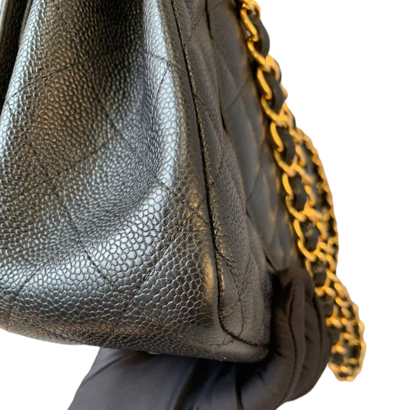 Jumbo Classic Double Flap Caviar Black GHW