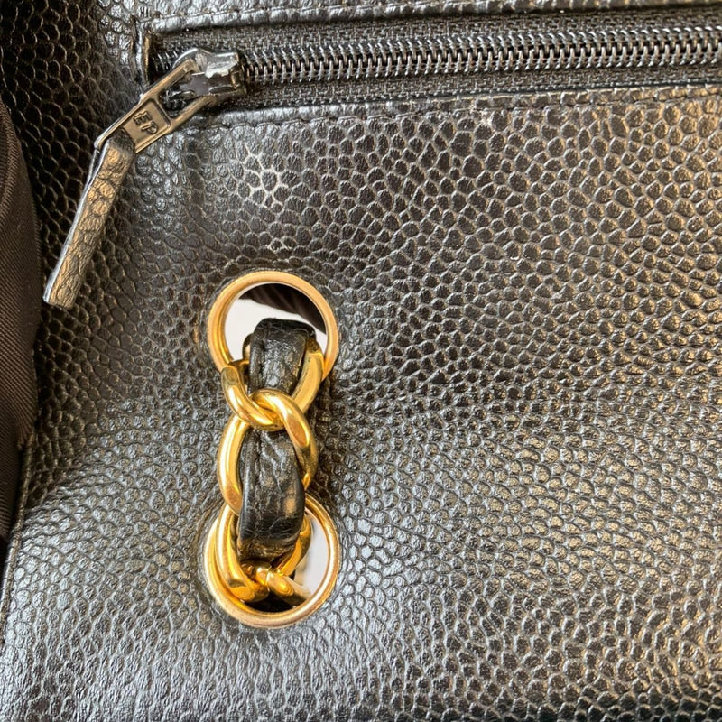 Jumbo Classic Double Flap Caviar Black GHW