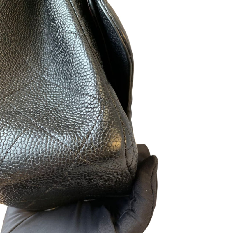 Jumbo Classic Double Flap Caviar Black GHW