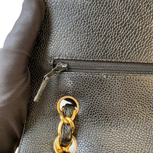 Jumbo Classic Double Flap Caviar Black GHW