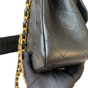 Jumbo Classic Double Flap Caviar Black GHW