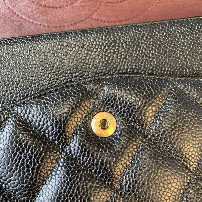 Jumbo Classic Double Flap Caviar Black GHW