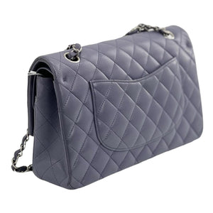 Medium Classic Double Flap Lambskin Purple SHW