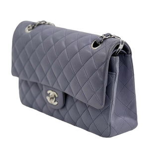 Medium Classic Double Flap Lambskin Purple SHW