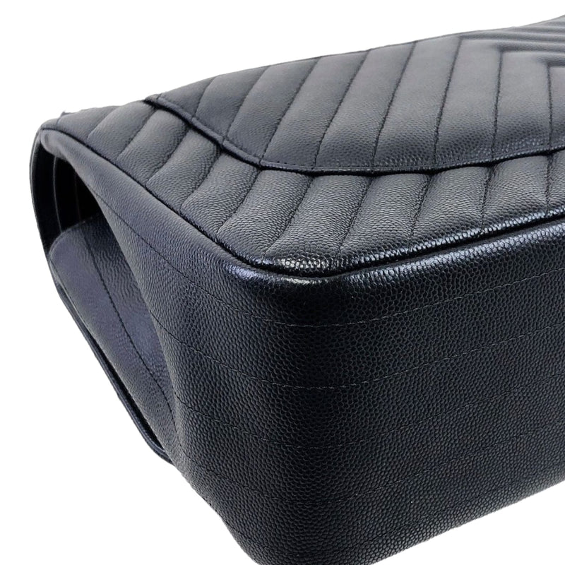 Jumbo Classic Flap Caviar Black Chevron SHW