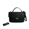 Large CC Box Flap Quilted Grained Calfskin Black SHW