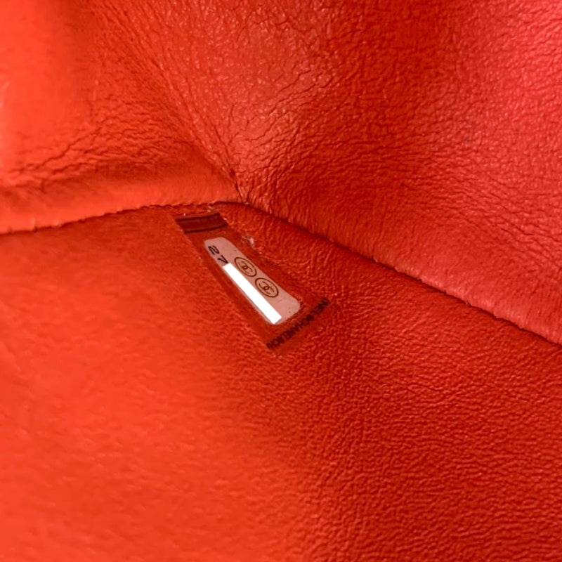 Mini Classic Flap Calfskin Chevron Red GHW