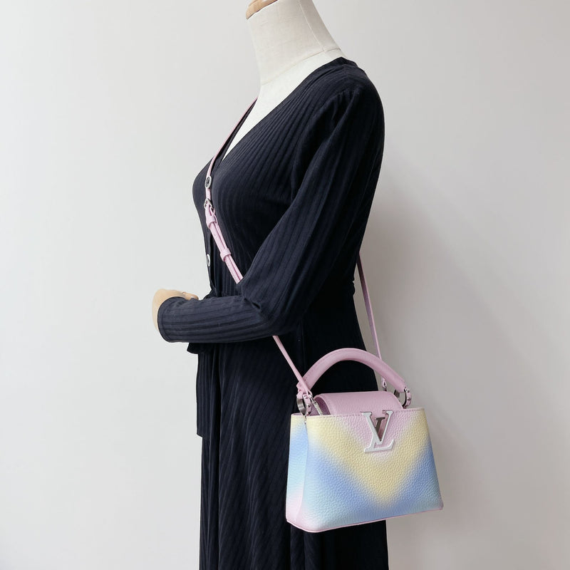 Louis Vuitton Light Blue & Pink Iridescent Capucines Bag