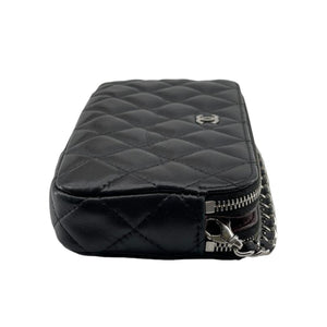 Double Zip WOC Quilted Lambskin Black SHW