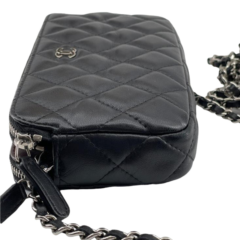 Double Zip WOC Quilted Lambskin Black SHW