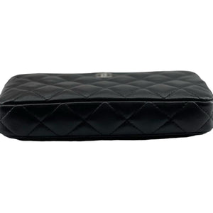 Double Zip WOC Quilted Lambskin Black SHW