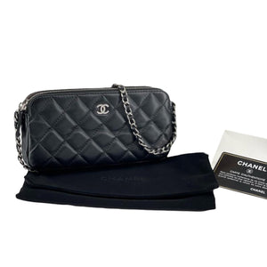 Double Zip WOC Quilted Lambskin Black SHW