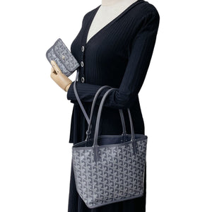 Mini Anjou Reversible Tote Canvas Calfskin Grey SHW