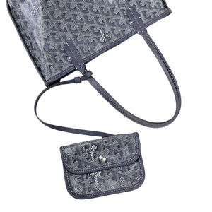 Mini Anjou Reversible Tote Canvas Calfskin Grey SHW