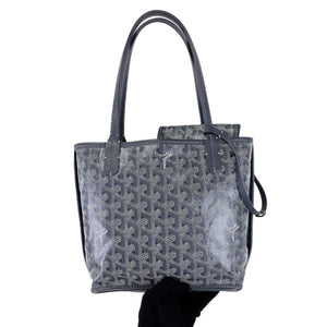 Mini Anjou Reversible Tote Canvas Calfskin Grey SHW