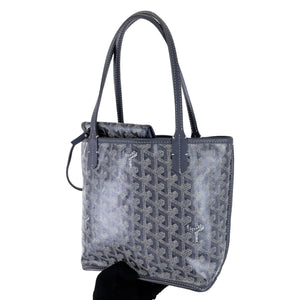 Mini Anjou Reversible Tote Canvas Calfskin Grey SHW