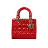 Medium Lady Dior Cannage Patent Red GHW