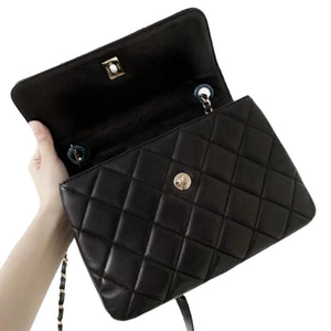 Small Trendy CC Flap Lambskin Black GHW