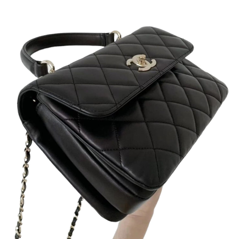 Small Trendy CC Flap Lambskin Black GHW