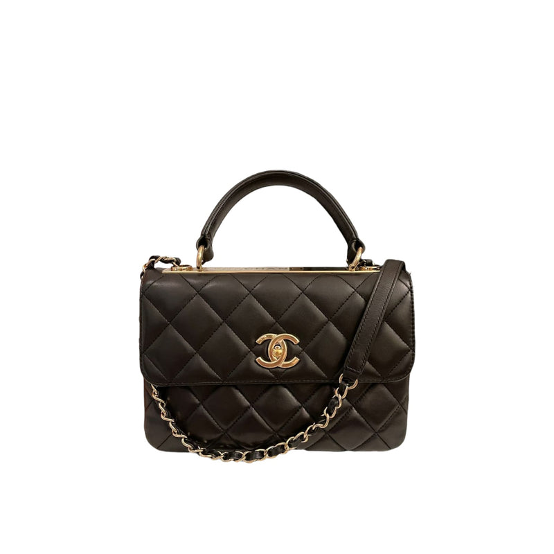 Small Trendy CC Flap Lambskin Black GHW