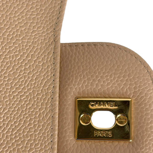 Jumbo Classic Double Flap Caviar Beige GHW
