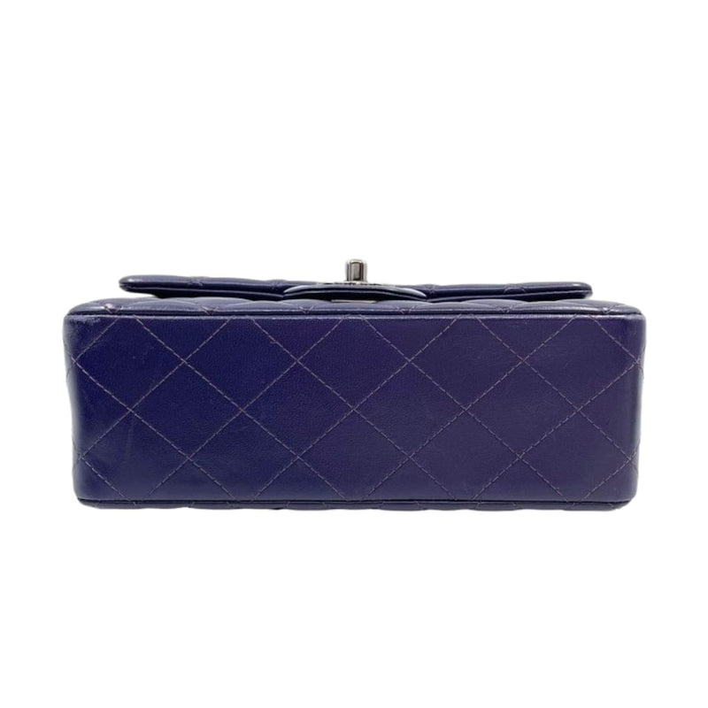 Chevron Flap Mini Rectangle Caviar Blue SHW