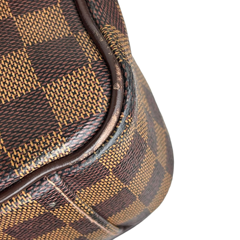 Auth Louis Vuitton Shelton MM Damier Canvas Ebene Brown