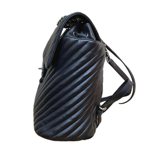 Medium Urban Spirit Backpack Chevron Lambskin Black SHW