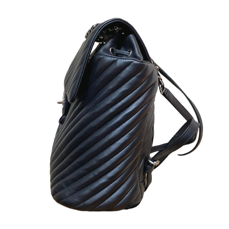 Medium Urban Spirit Backpack Chevron Lambskin Black SHW