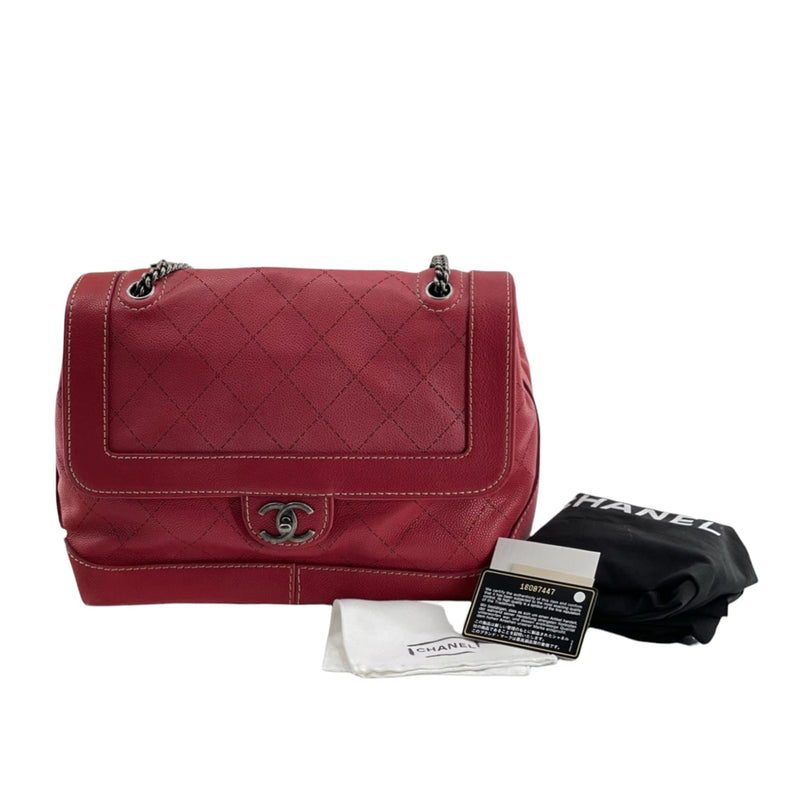 CC Flap Diamond Caviar Red RHW
