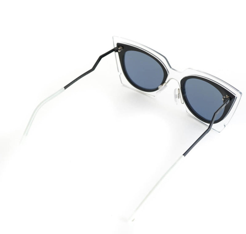 Two Tone Cat Eye Sunglasses with orange case