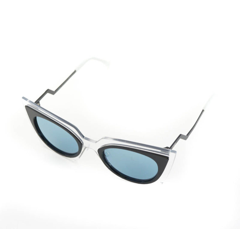 Two Tone Cat Eye Sunglasses with orange case