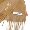 Pure Wool Scarf Tan with gold YSL monogram