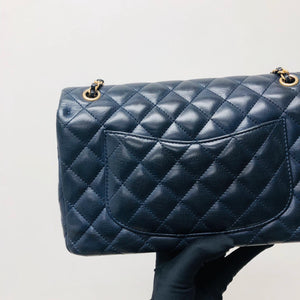 Studded Rock the Corners Flap Bag in Dark Blue
