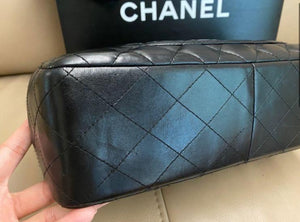 Jumbo Single Flap in Black Lambskin with SHW