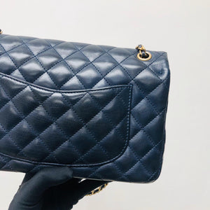 Studded Rock the Corners Flap Bag in Dark Blue