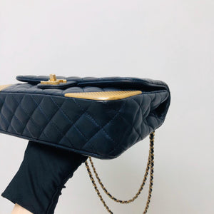 Studded Rock the Corners Flap Bag in Dark Blue