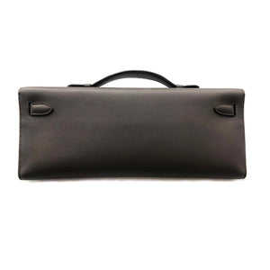 Kelly Cut Swift Leather Clutch in Etain GHW
