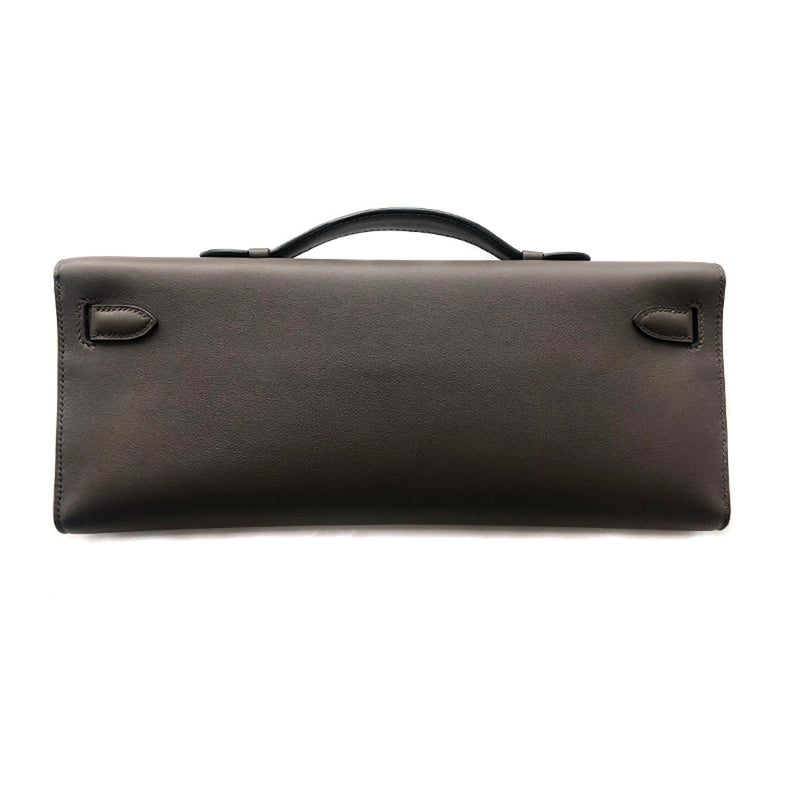 Kelly Cut Swift Leather Clutch in Etain GHW