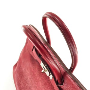 Birkin 35 Rouge Garance Clemence K-Stamp with Palladium HDW