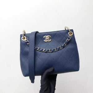 Caviar Hobo Bag Navy Blue